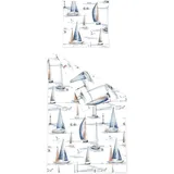 Traumschlaf Seersucker Segeltrip Blau 155 x 220 cm + 80 x 80 cm
