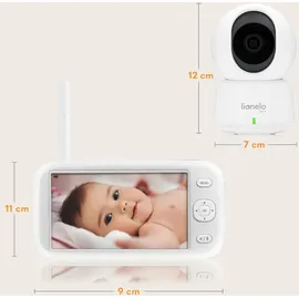 lionelo Lioonelo Babyphone Babyline 9.1 Full-HD-Kamera / 5-Zoll-Bildschirm, 360° drehbare Kamera mit Fernsteuerung