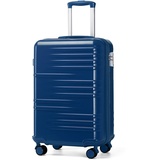 British Traveller Handgepäck Koffer Reisekoffer Handgepäck Hartschalenkoffer 54 * 36.5 * 21.5cm mit TSA-Schloss Koffer Trolleys Handgepäck ABS+PC Blau