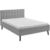 BOXXX Polsterbett, Grau, Textil, Eukalyptusholz, 140x200 cm, Reach, gepolstertes Kopfteil, Stoffauswahl, in verschiedenen Größen erhältlich, Schlafzimmer, Betten, Polsterbetten