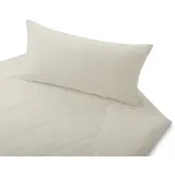 Cotonea Linea Bettwäsche Set aus Bio Baumwoll Satin Weiß 135 x 200 cm + 40 x 80 cm