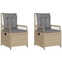 vidaXL Gartensessel 58 x 67 x 34 cm beige 2 St.
