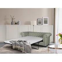 Home Affaire 3-Sitzer HOME AFFAIRE "CHARENTE, optionale Schlafsofa, Chesterfield-Sofa, Bettfunktion", grün (oliv), B:198cm H:74cm T:89cm, 100% Polyester, Sofas, mit edler Knopfheftung und typischen Armlehnen, B/T/H 198/89/74 cm