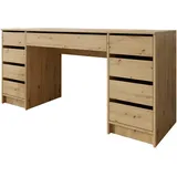 Mirjan24 Schreibtisch Ada Bis, 9 Schubladen Schülerschreibtisch Computertisch B:H:T 154x76x55cm, Kinderschreibtisch Arbeitstisch PC-Tisch Jugendzimmer Kinderzimmer (Eiche Artisan)