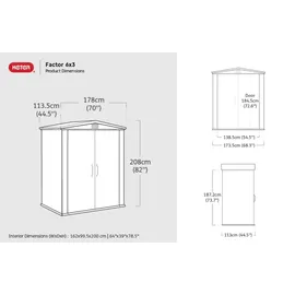 Tepro Factor 6x3 1,74 x 1,14 m taupe/beige