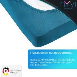 nyvi Spannbettlaken Jersey-Elasthan 180 x 200 - 200 x 220 cm grau