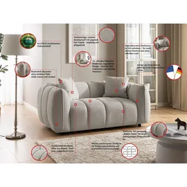 s-style möbel Couch Strukturstoff 2-Sitzer Braun