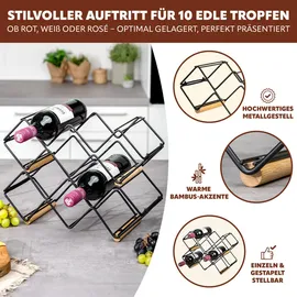 ELUNO Weinregal 39 x 14,5 x 15 cm Schwarz