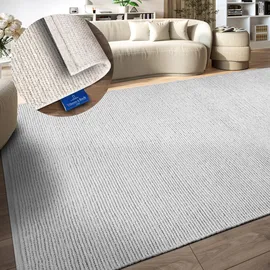 Villeroy & Boch Wollteppich Francois - Natur Wohnzimmerteppich - Handgewebt & Natürlich - Boho Teppich Wolle für Wohnzimmer, Schlafzimmer, Esszimmer, Flur, Küche – Natur Weiß, 80x150cm