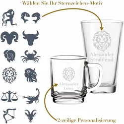 Trinkgläser 2-teiliges Set - Sternzeichen: Motiv-Auswahl