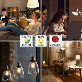 Hellum Glühbirne E27 warmweiß LED Lampe mit 810 Lumen LED Filament, E27 Vintage Led Leuchtmittel ersetzt 60-Watt Glühbirne, 2700 Kelvin warmweiß Klar, 206111