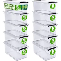 DEUBA Aufbewahrungsbox 20 x 12 x 30 cm 10-tlg. transparent