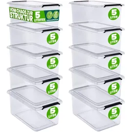 DEUBA Aufbewahrungsbox 20 x 12 x 30 cm 10-tlg. transparent