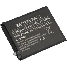 AccuCell Akku passend für Xiaomi Mi 11 Lite, Mi 11 5G, Li-Polymer, 3,84V, 4150mAh
