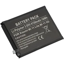 AccuCell Akku passend für Xiaomi Mi 11 Lite, Mi 11 5G, Li-Polymer, 3,84V, 4150mAh