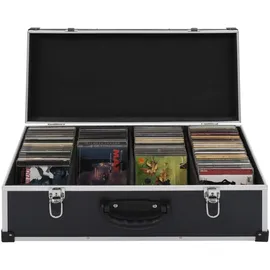 vidaXL CD Koffer CDs Aluminium ABS Schwarz