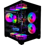 nca the pc store Gaming PC PHANTOM Black | NVIDIA RTX 3050 | 16GB RAM 240GB SSD | Intel XEON 10 Kerner | RGB Lüfter mit Fernbedienung | Luftkühlung | 700W | WLAN 5 | Windows 11