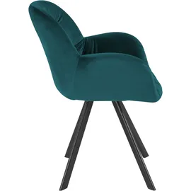 OTTO home Esszimmerstuhl Elli Samtstoff blau 2er Set