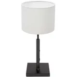 Steinhauer Tischleuchte Beistelllampe Schreibtischlampe Metall Stoff Drehschalter Weiß