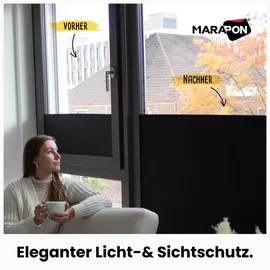 Marapon Fensterfolie schwarz statisch haftend 0,75x2 m Verdunkelung Fenster - Schwarz