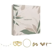 Heideman Schmuck-Adventskalender Summerbox Monaco silberfarben, Schmuckset mehrteilig Schmuck für Frauen - 5 Schmuckstücke goldfarben|silberfarben