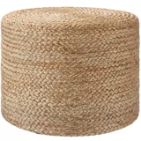 Tectake Handgefertigter Pouf Banno Cylinder aus Jute rund, 49x37x49 cm, Wohnzimmer, Hocker Poufs