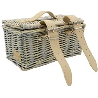 UNUS GARDEN Fahrradkorb Weidekorb klein für vorne grau