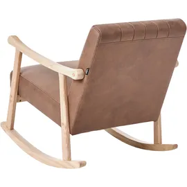 Beliani Schaukelsessel LEKNES Kunstleder 63 x 78 x 96 cm Braun