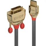 Lindy HDMI / DVI Adapterkabel HDMI-A Stecker, DVI-D 18+1pol. Stecker 15.00m Gold 36199