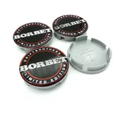 4X Original Borbet Nabendeckel 56mm Felgendeckel Nabenkappe Drift Edtion Schwarz Rot