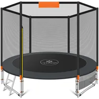 KESSER® Trampolin Outdoor Ø244/305/366/427cm Gartentrampolin Kinder Trampolin Komplettset + Sicherheitsnetz, Leiter & Familien Trampolin für Garten + Seitentasche & Montageset, belastbar bis 150kg