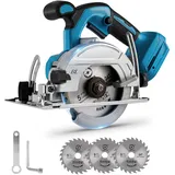 Bürstenlose Mini Kreissäge, Akku Kreissäge für Makita 18V Lithium-Akku, Handkreissäge mit 3 Sägeblättern(125mm), 8000rpm, 0-45° Fase, 45mm Tiefe, Ideal Für Schneiden Holz und Fliesen (Ohne Akku)