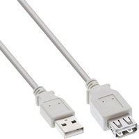 InLine InLine® USB 2.0 Verlängerung, Stecker/Buchse, Typ A, beige/grau, 2m