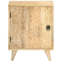vidaXL Nachttisch Geschnitzt 40x30x50 cm Mango Massivholz