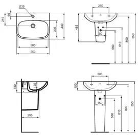 Ideal Standard i.life A Waschtisch 55 x 44 cm (T451201)