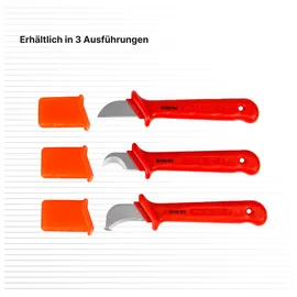 WeTec Kabel-u.Abisoliermesser, halbunde Klinge, mit Kappe, VDE
