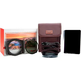 KASE Filter Wolverine K100 Rechteck-Filter Einsteiger-Set I inkl. Filterhalter - Adapter- & Step-Down-Ringe - Slimline CPL Polfilter - Soft GND Verlaufsfilter - Graufilter - Tasche I Entry Level Kit