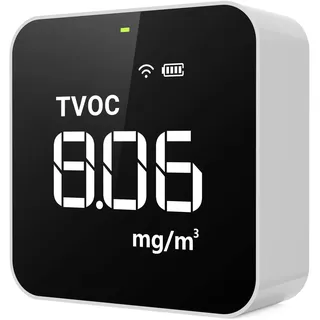 Temtop M10i WiFi Smart Luftqualitätsmessgeräte, detektor für PM2.5 HCHO TVOC AQI, Raumluftqualitätdetektor, Luftqualität Echtzeit-Anzeige,Weiß