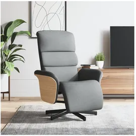 vidaXL Relaxsessel mit Fußteil Polyester 55,1 x 104 x 86,9 cm Hellgrau drehbar