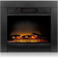 Classic Fire Chicago Elektrokamin mit Heizung – Elektroheizung 1800W - Kaminofen mit Heizung, Schalttafel und Timer - Elektroherd mit LED-Flammen - Einbaumodell - Schwarz