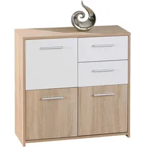 Interlink Eboli 77 x 77 x 30 cm Weiß / Sonoma Eiche