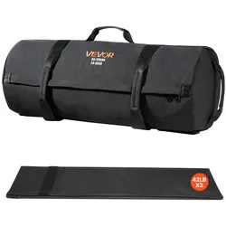 VEVOR Workout-Sandsack, strapazierfähige Powerbags Sandsack-Trainingstasche mit Griffen, 23-56 kg für Fitness-Krafttraining, Cross-Training, Fitnessstudio-Übungen, Schwarz (ungefüllt)