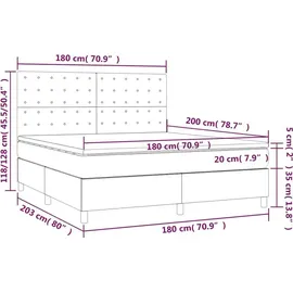 vidaXL Boxspringbett 180 x 200 cm Dunkelgrün