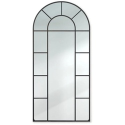 Casa Chic Spiegel Archway Französischer Wandspiegel, Wandspiegel Französischer Aluminiumrahmen 57 × 120 cm schwarz