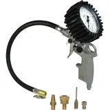 Df Tools - DF-Reifenfüller geeicht, präziser Luftdruckprüfer, Reifenfüllgerät mit 4 Adapter