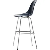 Vitra - Eames Fiberglass Barstuhl, hoch, verchromt / navy blue (Filzgleiter)