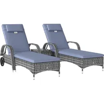 Outsunny Gartenliege Set 3-tlg. grau