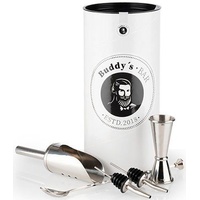 Buddy's Buddy ́s Bar - Gin-Tonic Medium Set, Bar Equipment, glänzende Edelstahl-Optik, lebensmittelecht, spülmaschinenfest, Longdrink-Set inklusive Geschenkbox