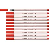 Stabilo Pen 68 brush Brush-Pens rot, 10 St.
