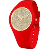 ICE-Watch - ICE glitter Red passion - Rote Damenuhr mit Silikonarmband - 021080 (Medium)